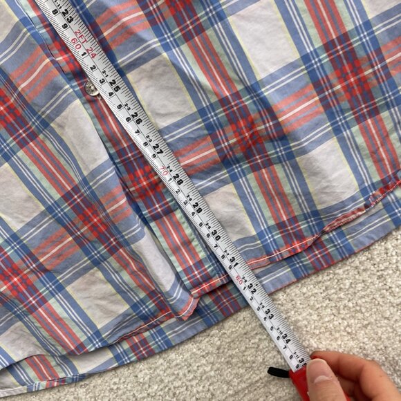 Lacoste Mens Sz 44 Classic Fit Pink & Blue Plaid Button Down Dress Shirt Casual - Picture 8 of 14